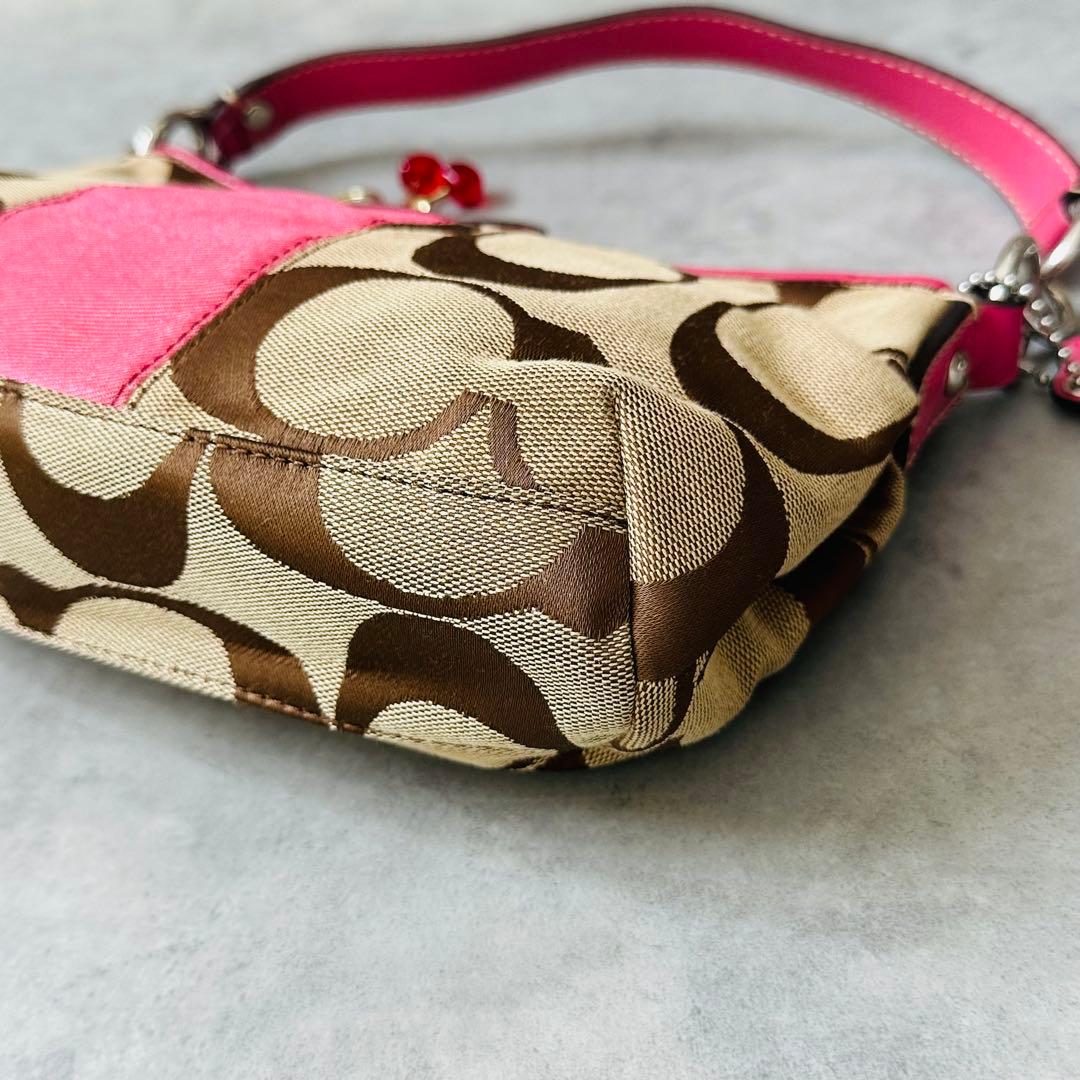 Y2K COACH PINK Signature Hobo 2way Bag 11