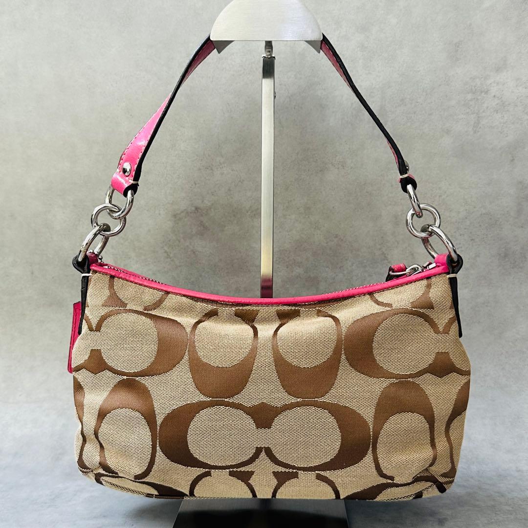 Y2K COACH PINK Signature Hobo 2way Bag 4