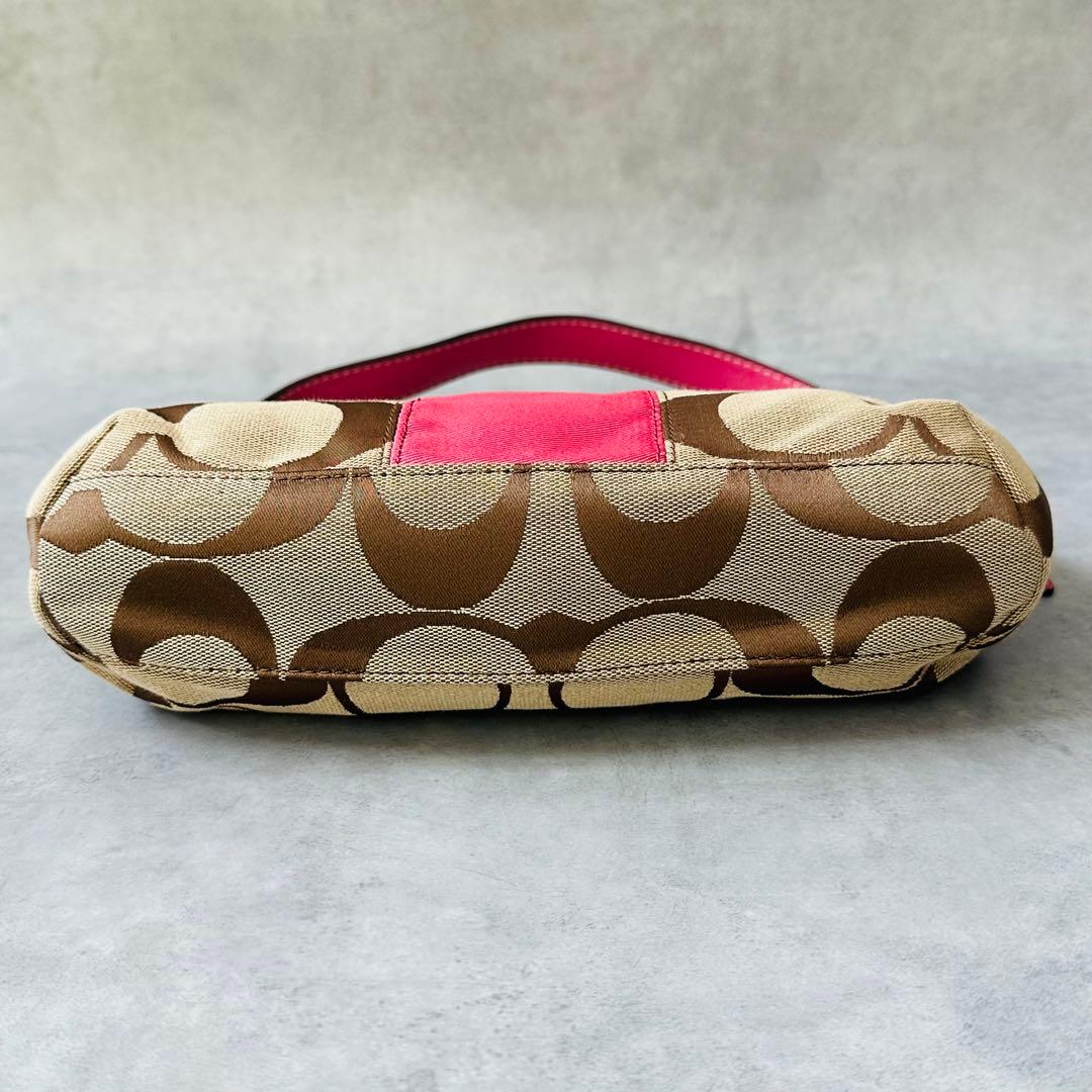 Y2K COACH PINK Signature Hobo 2way Bag 9