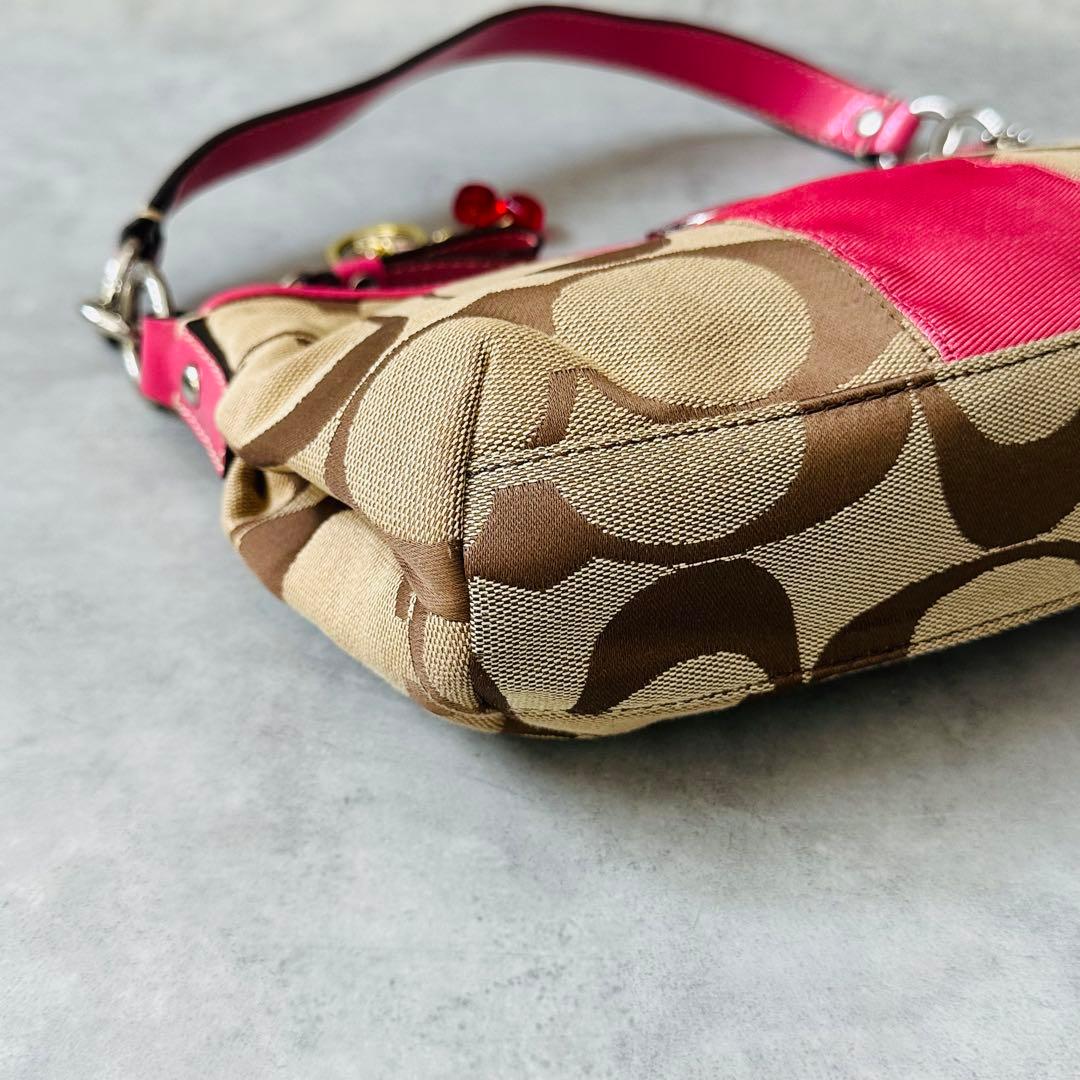 Y2K COACH PINK Signature Hobo 2way Bag 10