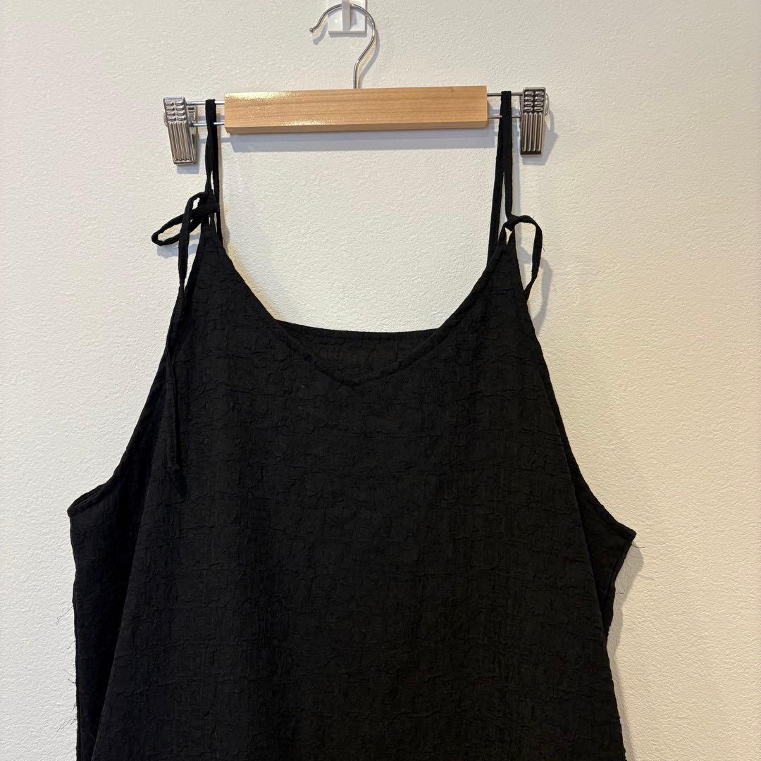 ノスタルジア キャミ ワンピース ティアード ブラック 黒　M ロング フレア 2