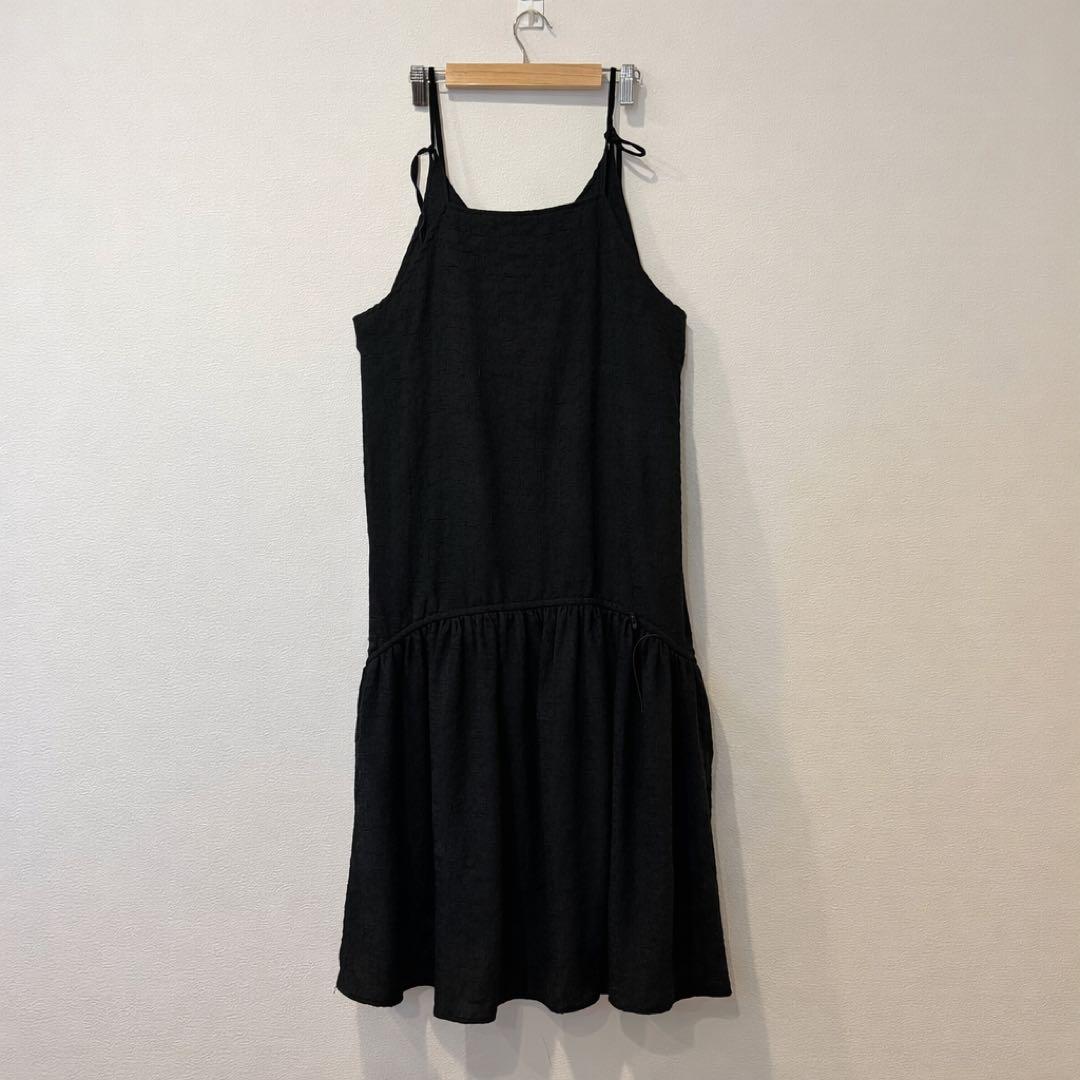 ノスタルジア キャミ ワンピース ティアード ブラック 黒　M ロング フレア 6