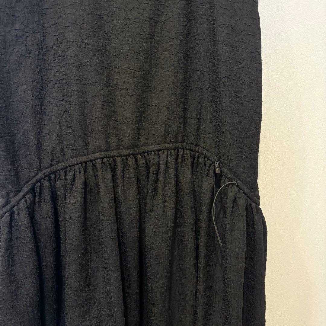 ノスタルジア キャミ ワンピース ティアード ブラック 黒　M ロング フレア 7