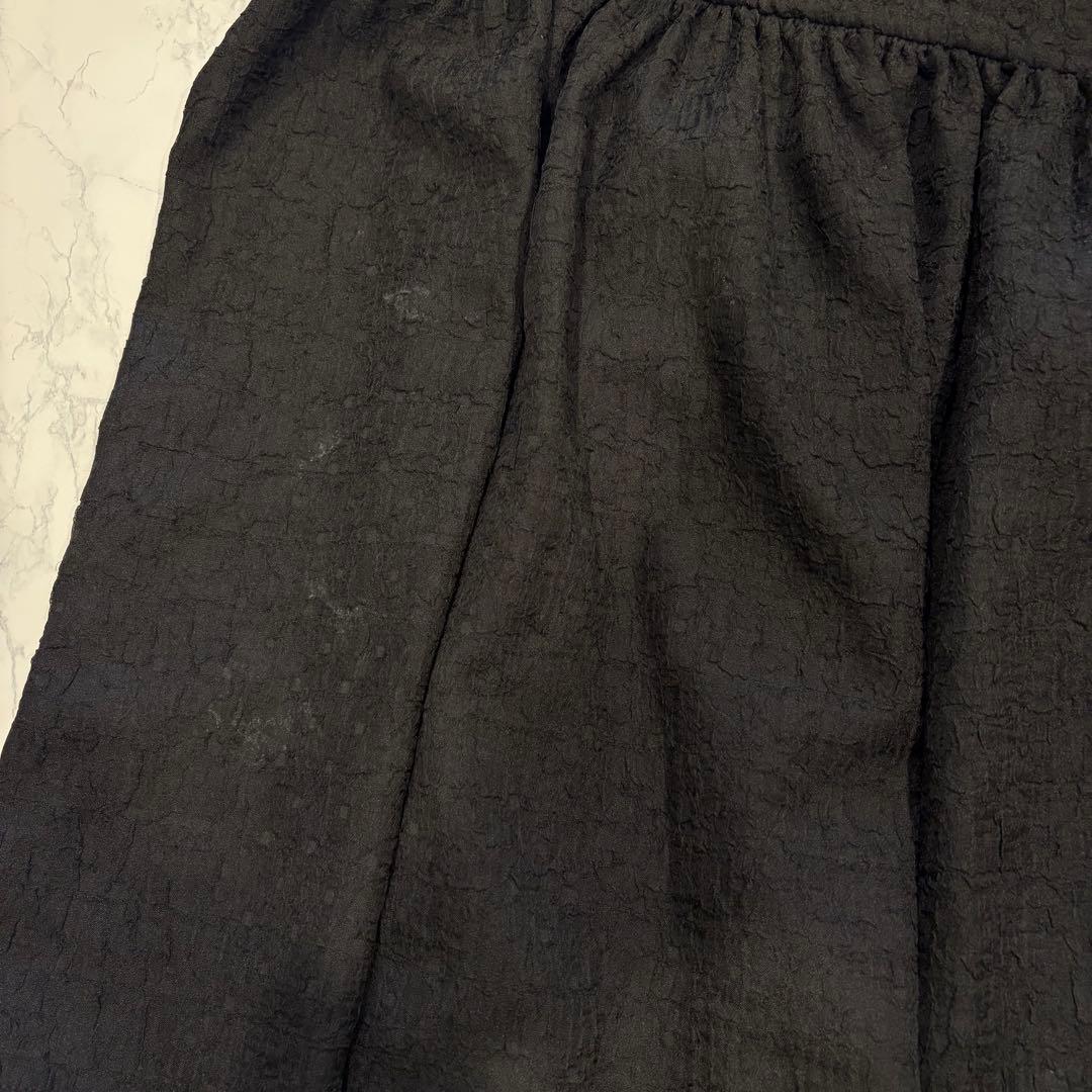 ノスタルジア キャミ ワンピース ティアード ブラック 黒　M ロング フレア 8