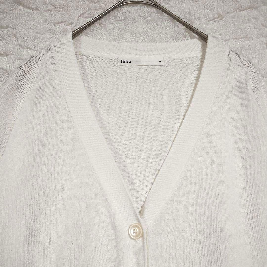 ikka イッカ オフホワイト Vネック カーディガン M シンプル着回し抜群 2