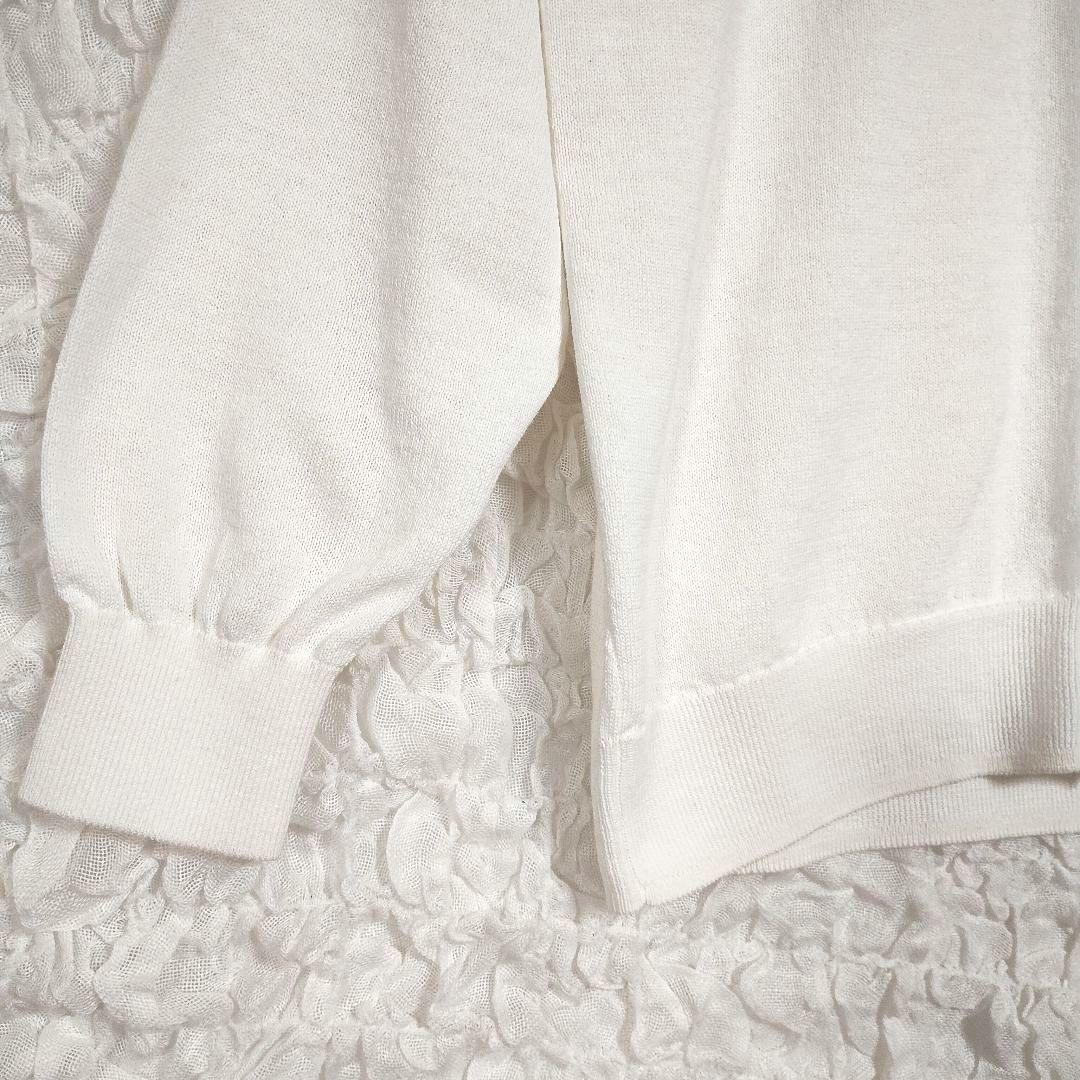 ikka イッカ オフホワイト Vネック カーディガン M シンプル着回し抜群 3