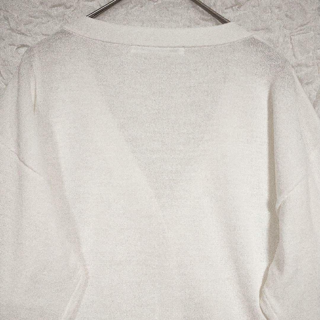 ikka イッカ オフホワイト Vネック カーディガン M シンプル着回し抜群 6