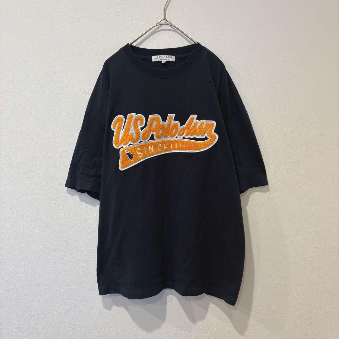U.S. POLO ASSN Tシャツ ロゴ刺繍 紺色　ネイビー M 半袖