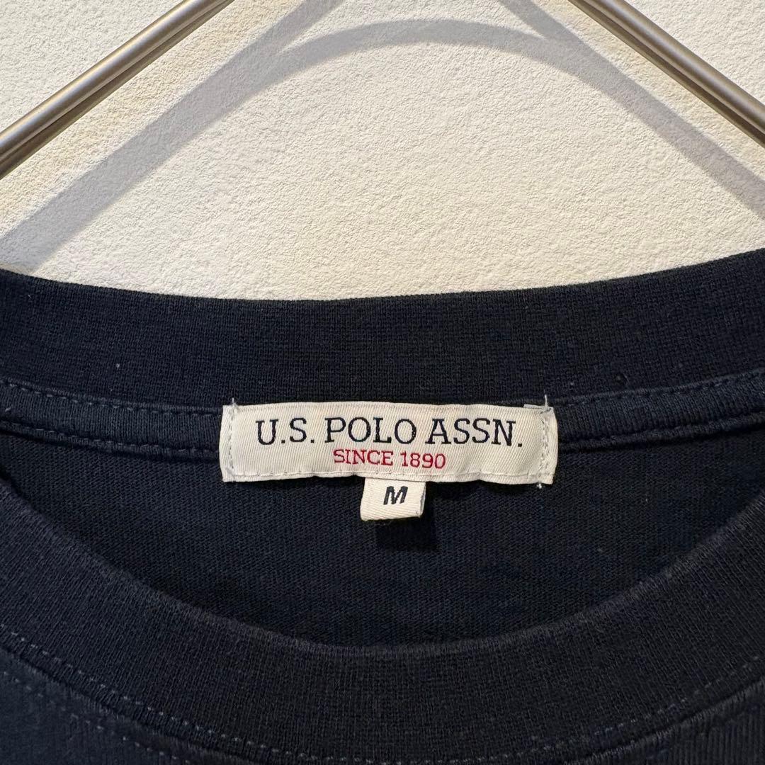 U.S. POLO ASSN Tシャツ ロゴ刺繍 紺色　ネイビー M 半袖 3