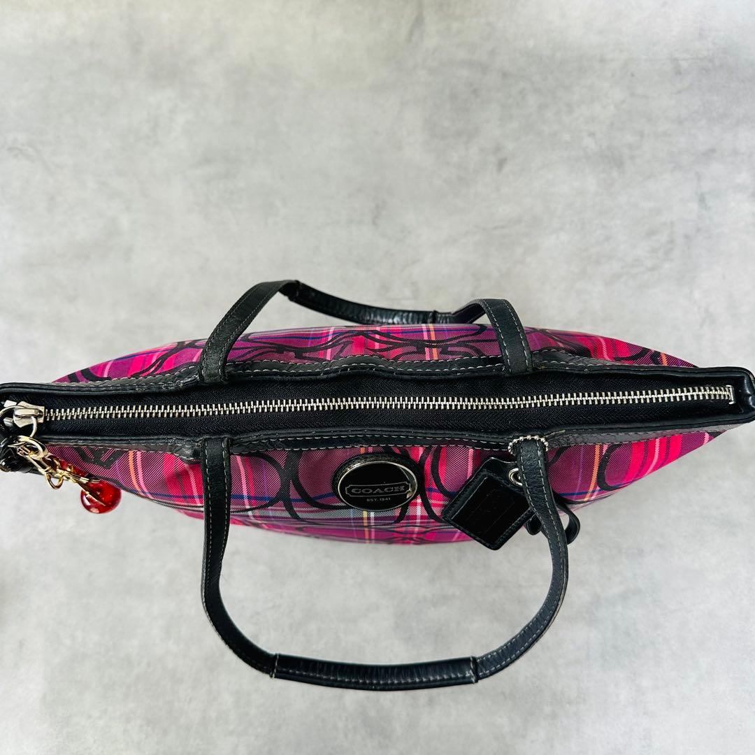 Y2K COACH Poppy Check Tote Bag 12