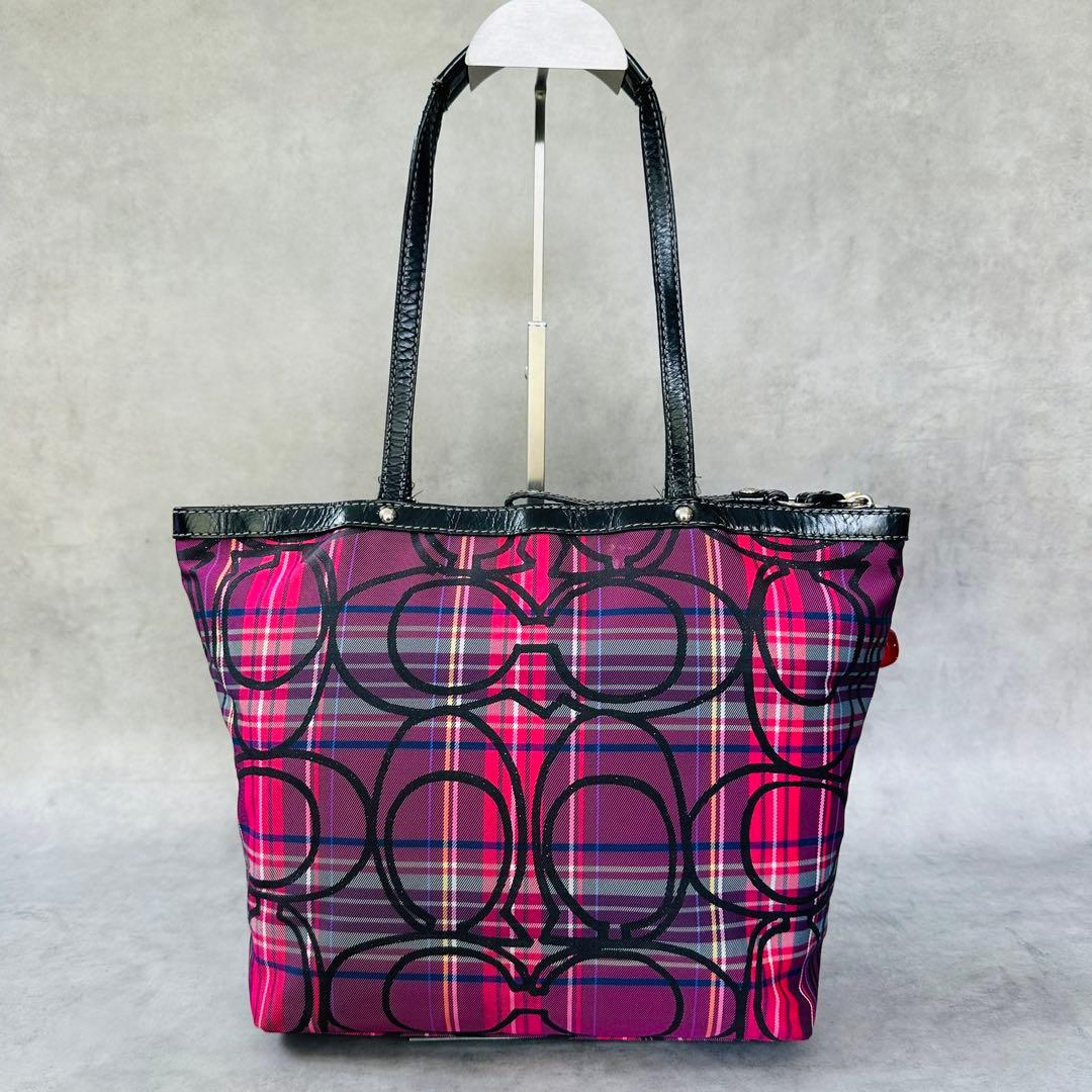 Y2K COACH Poppy Check Tote Bag 3