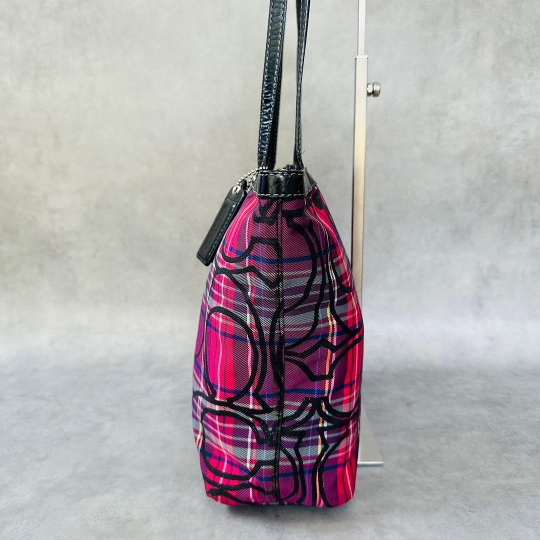 Y2K COACH Poppy Check Tote Bag 5