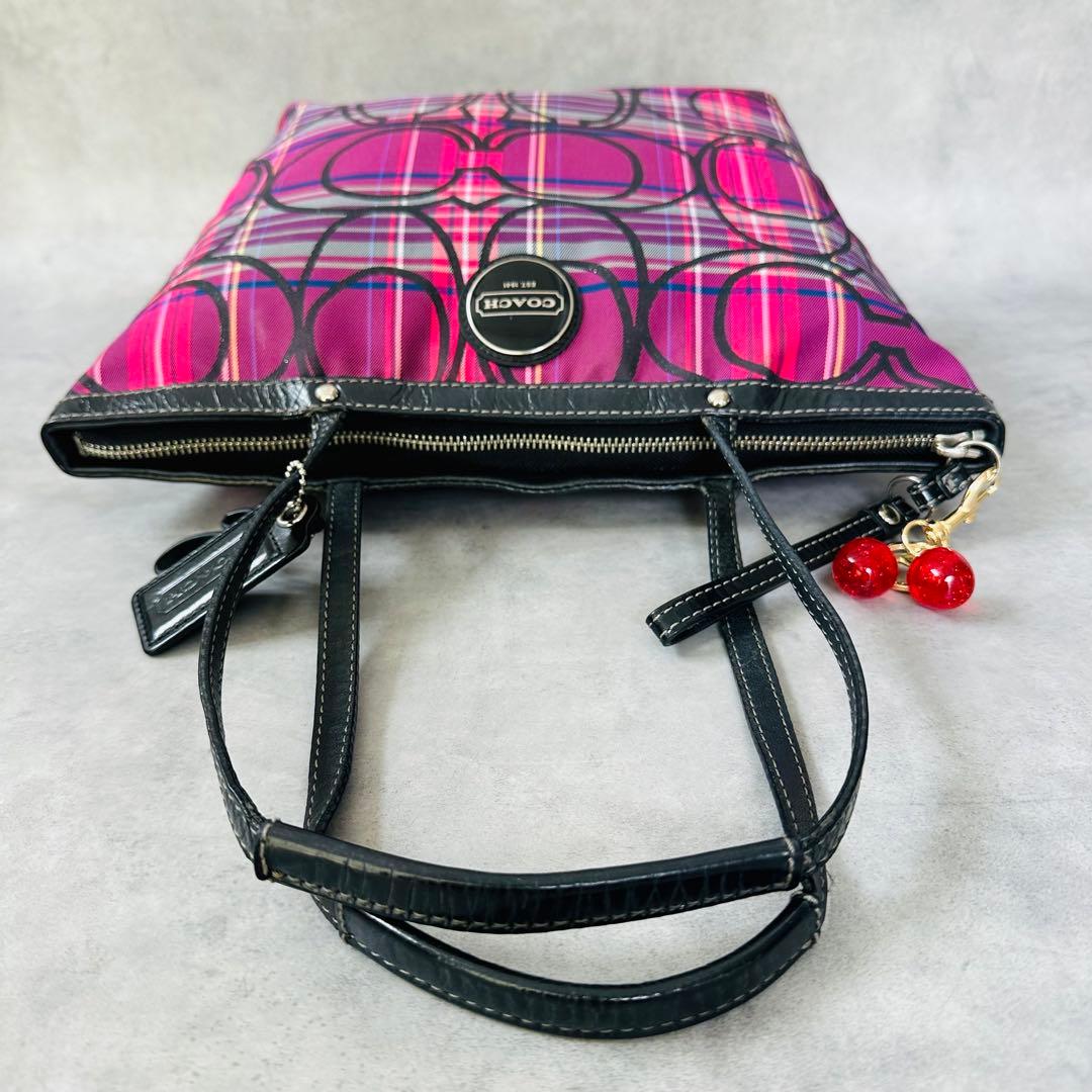Y2K COACH Poppy Check Tote Bag 6