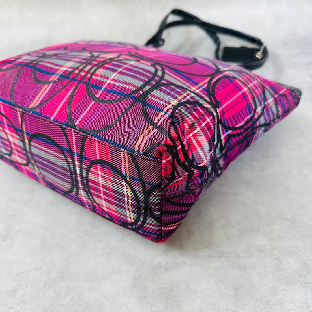 Y2K COACH Poppy Check Tote Bag 9