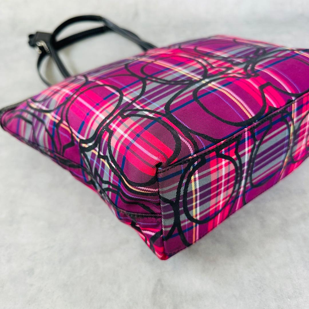 Y2K COACH Poppy Check Tote Bag 10