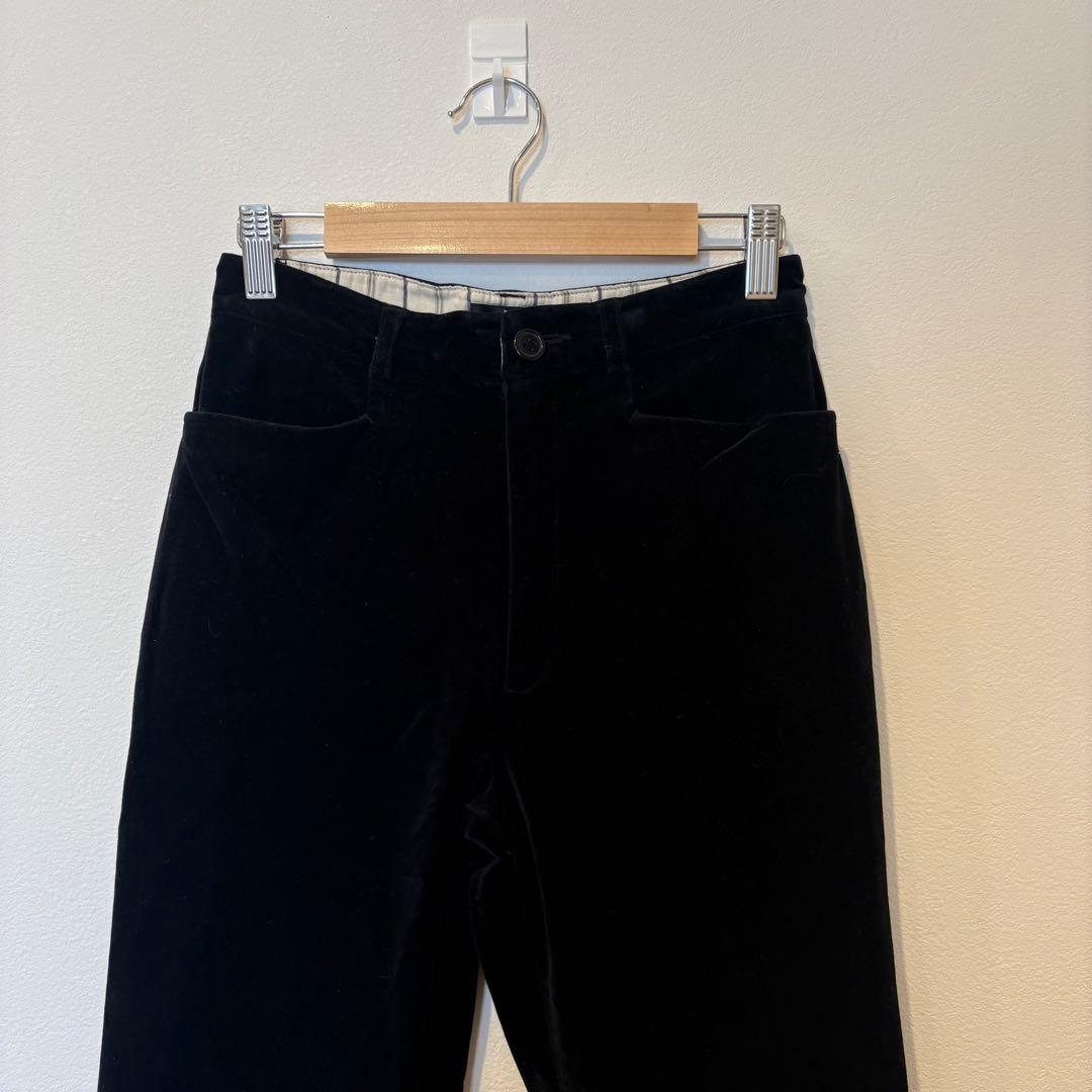 ベロア パンツ テーパード 黒 ブラック　無地　おしゃれ　ストレート 2