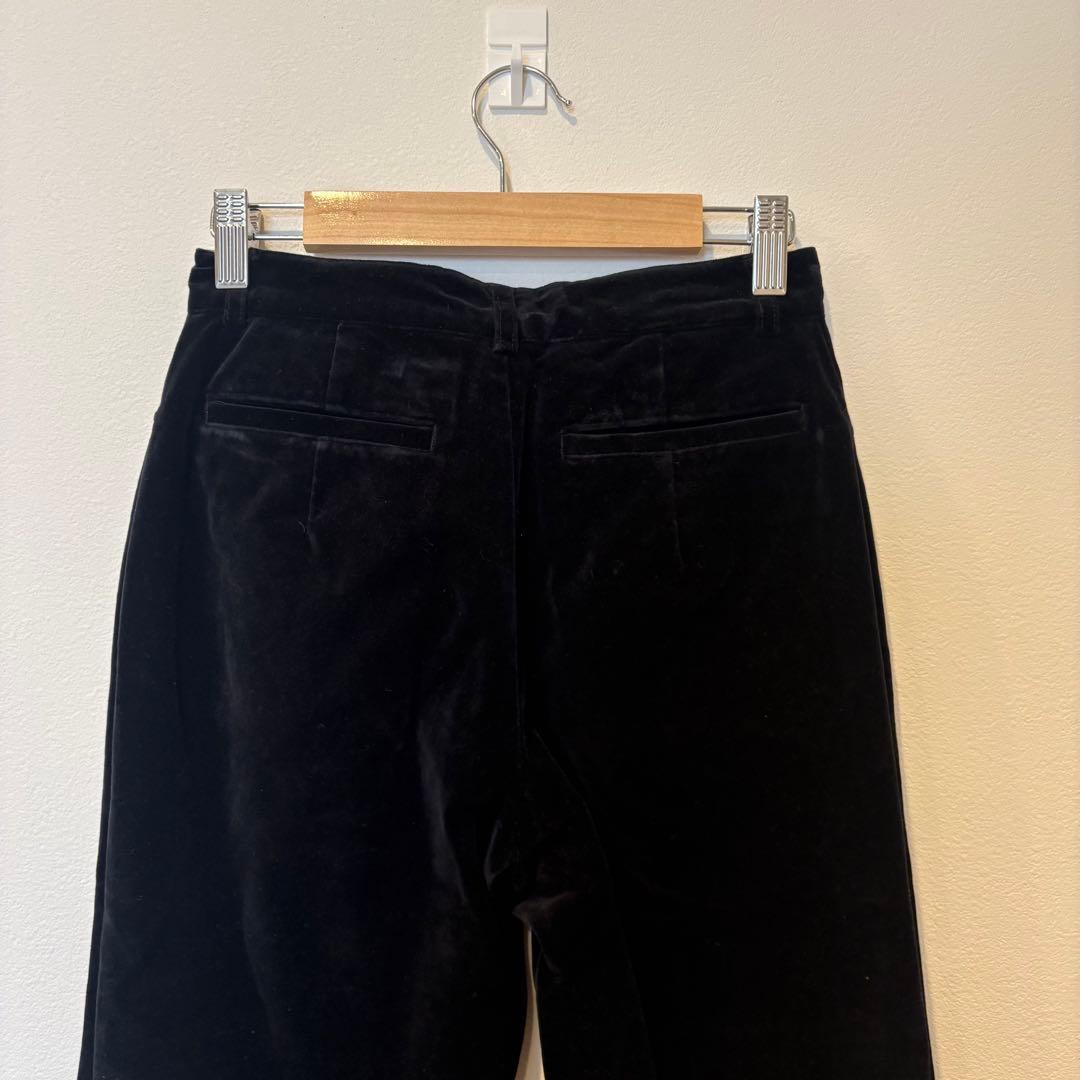 ベロア パンツ テーパード 黒 ブラック　無地　おしゃれ　ストレート 8