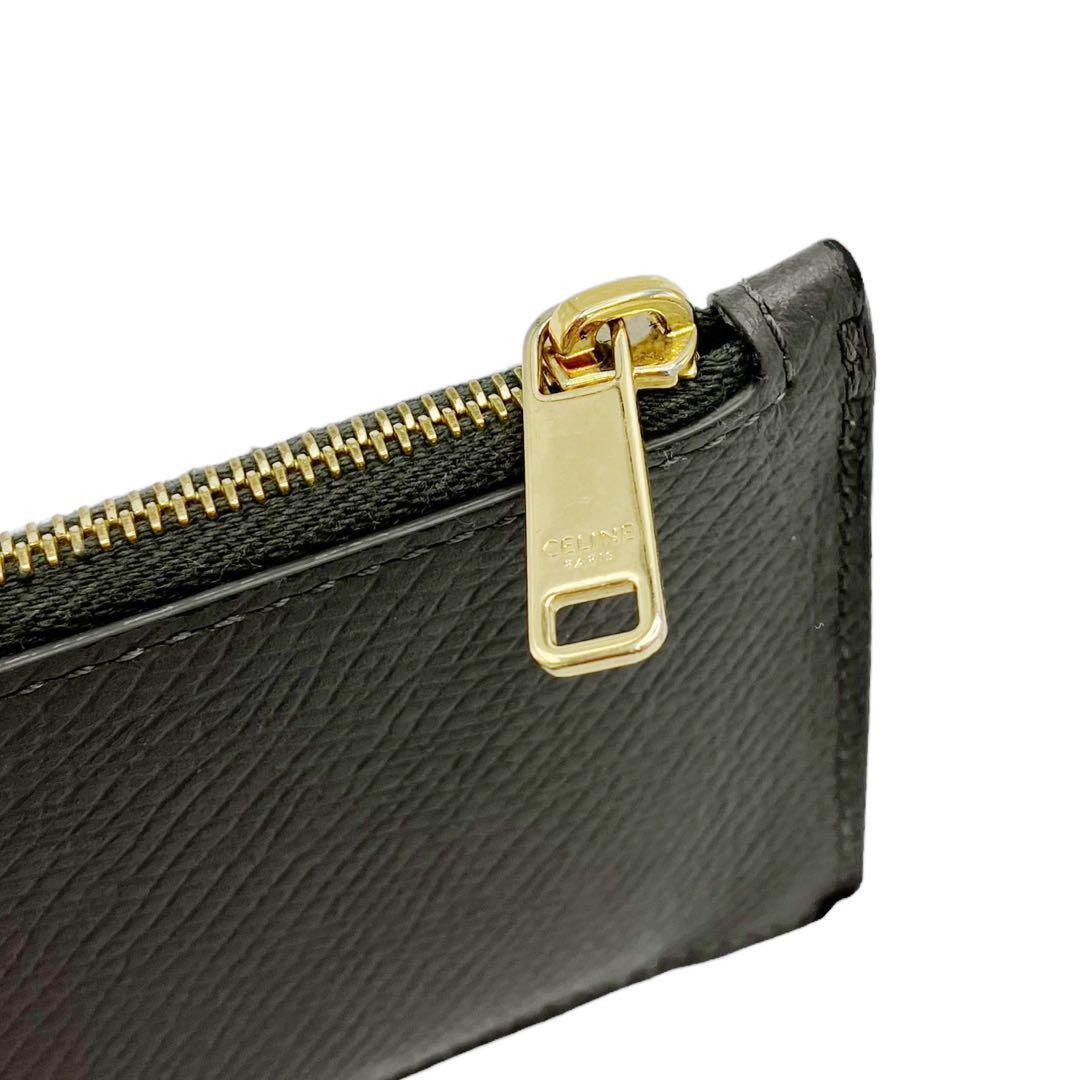 良品✨ セリーヌ ジップ付き コンパクトカードホルダー グレー 7