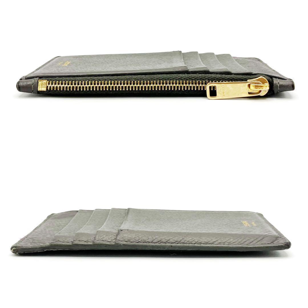 良品✨ セリーヌ ジップ付き コンパクトカードホルダー グレー 8