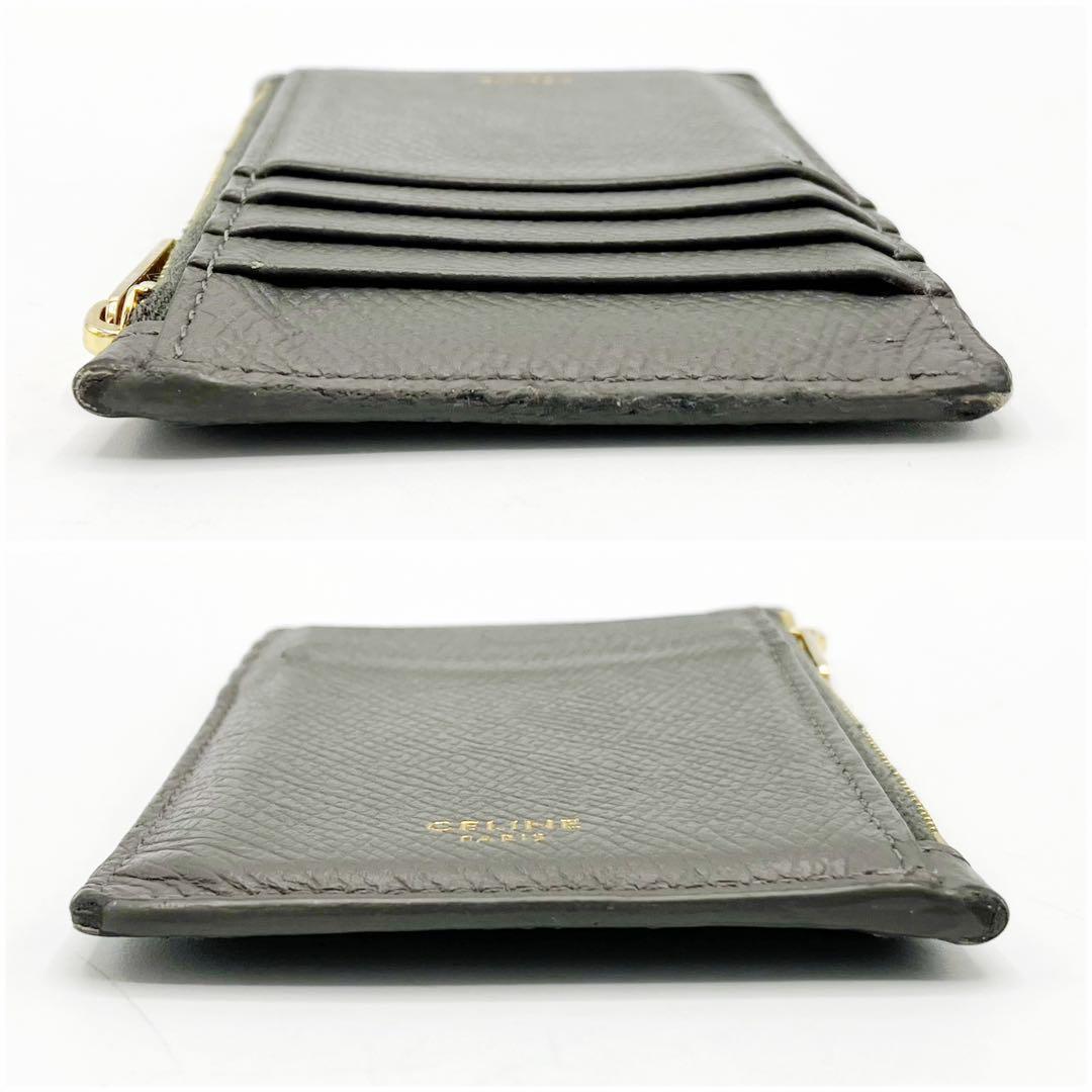 良品✨ セリーヌ ジップ付き コンパクトカードホルダー グレー 9
