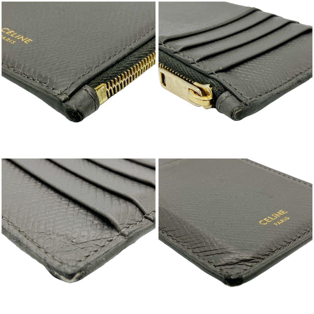 良品✨ セリーヌ ジップ付き コンパクトカードホルダー グレー 10