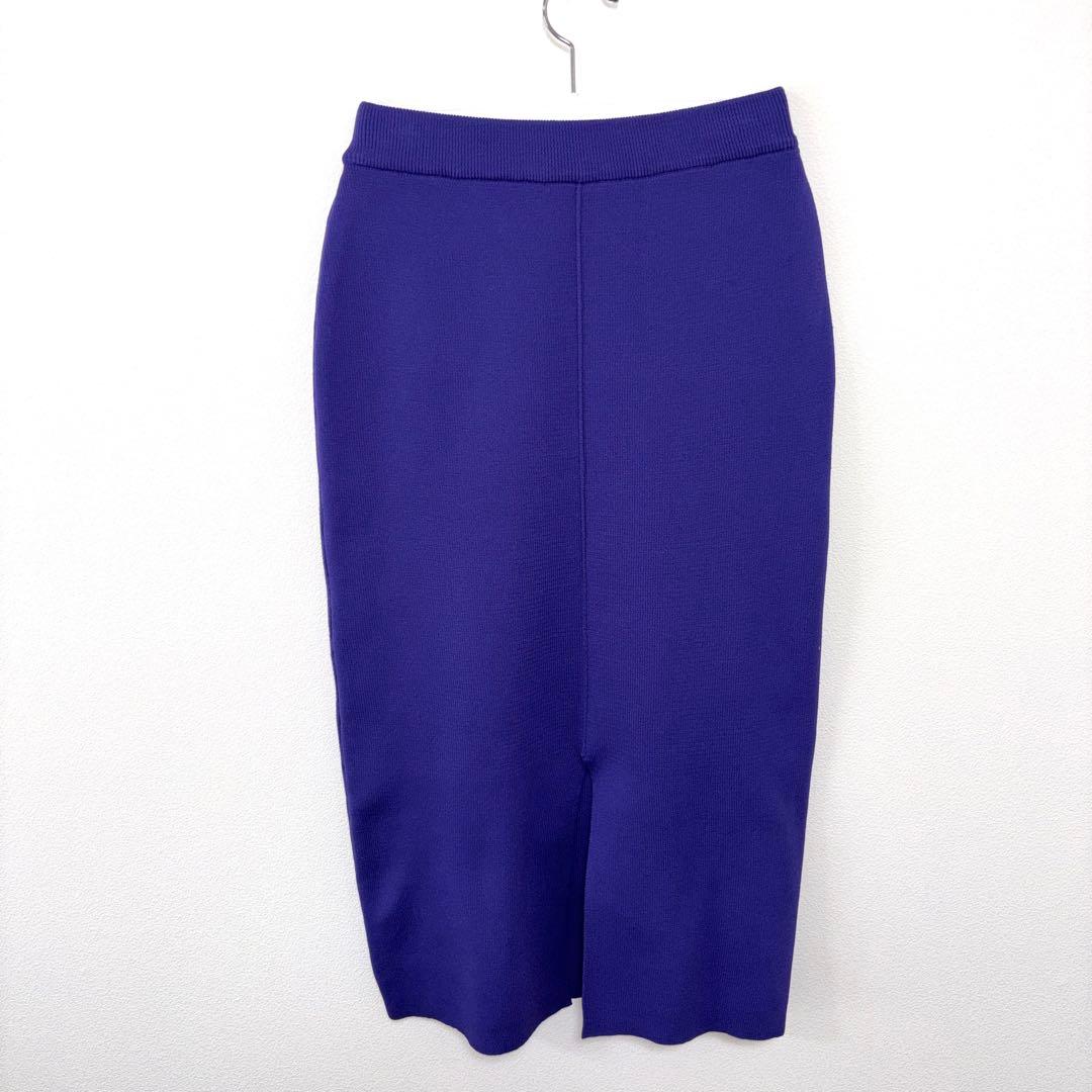 RIVIETTA 紫色 ロングスカート Lサイズワッフル生地厚d671 11