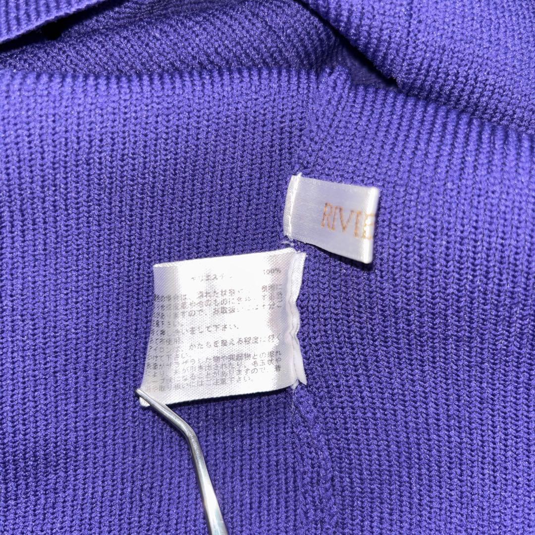 RIVIETTA 紫色 ロングスカート Lサイズワッフル生地厚d671 14