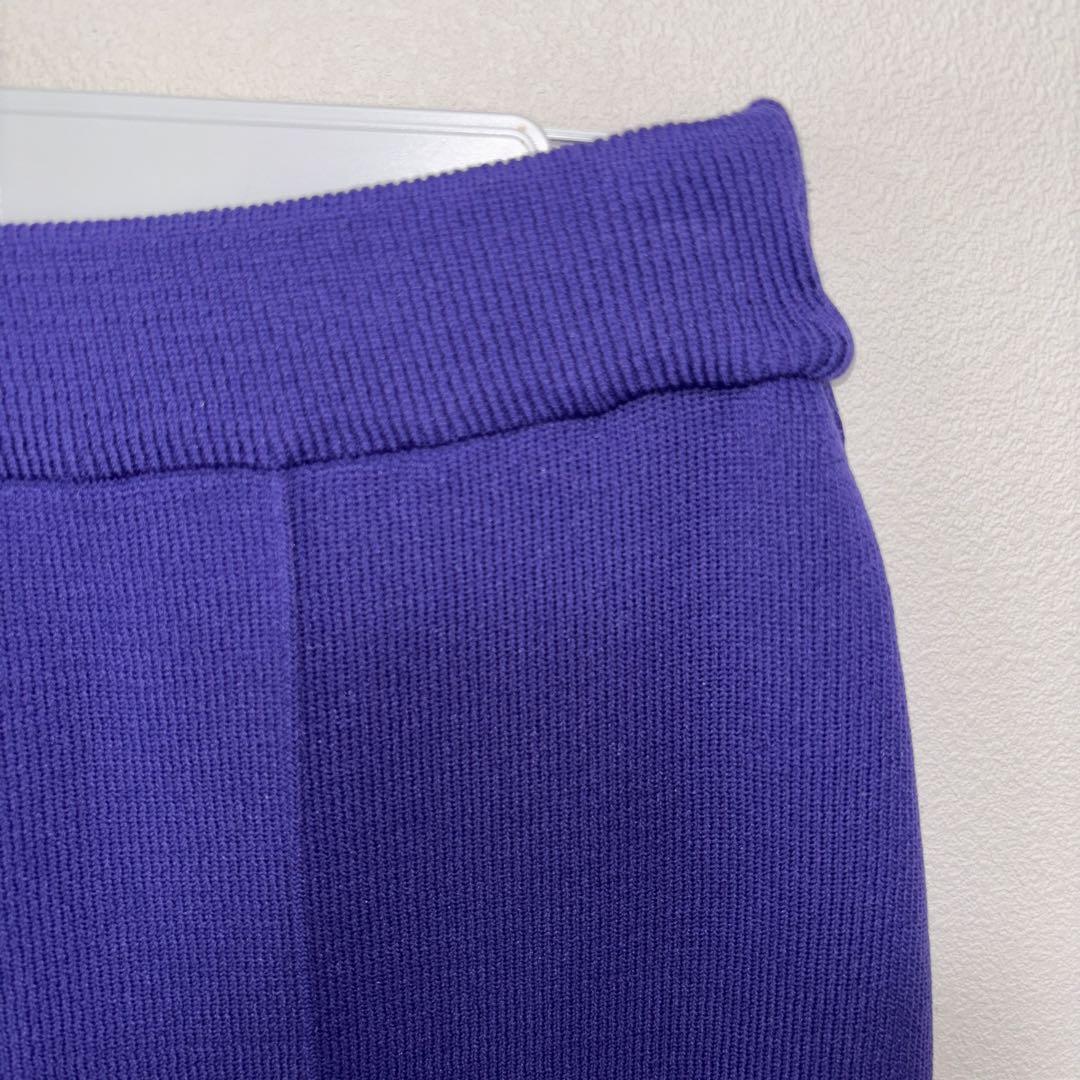 RIVIETTA 紫色 ロングスカート Lサイズワッフル生地厚d671 7