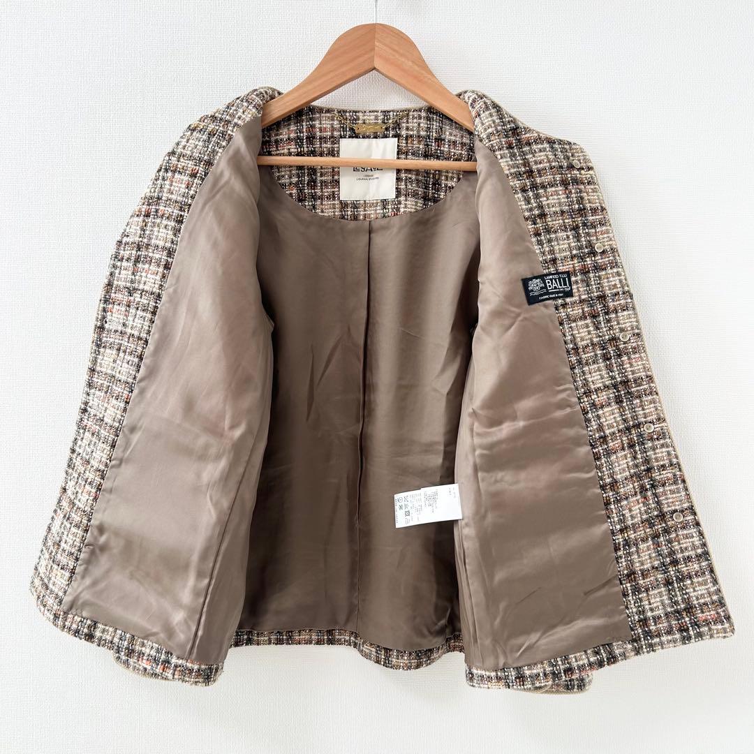 美品✨ジャーナルスタンダードレサージュ　BALLIツィード コンパクトジャケット 2