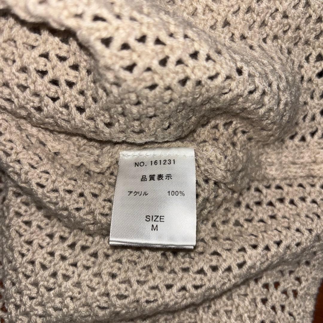 ANDJ 透かし編みメッシュニット Mサイズ ベージュゆったりd669 13