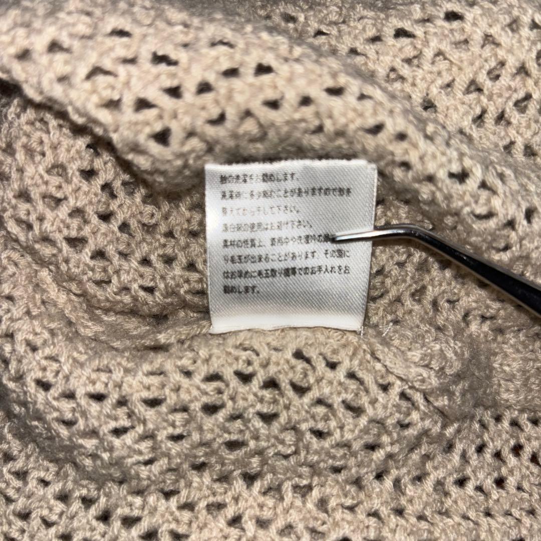 ANDJ 透かし編みメッシュニット Mサイズ ベージュゆったりd669 15