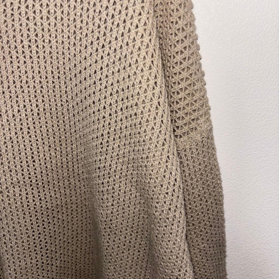 ANDJ 透かし編みメッシュニット Mサイズ ベージュゆったりd669 8