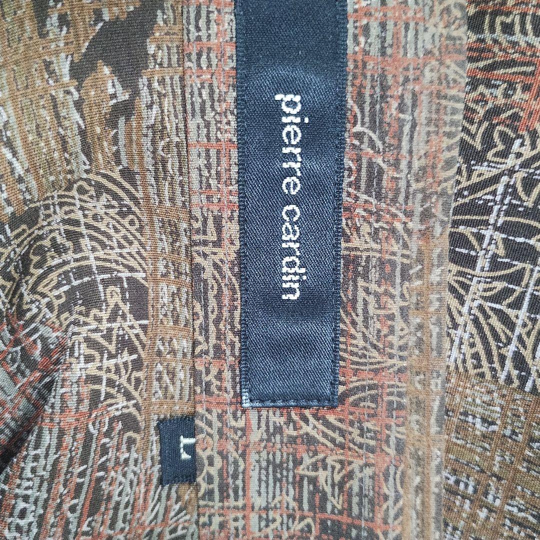 ピエールカルダン ブラウン系総柄 長袖シャツ L シンプル 7