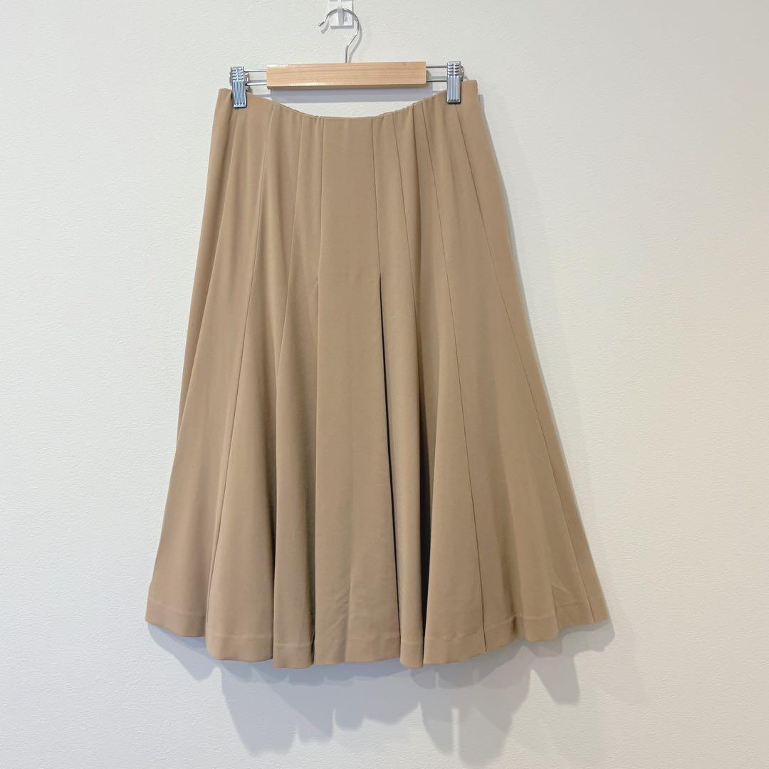 ハナイアンドコー　フレア スカート ひざ丈 ベージュ 10 M 上品 きれいめ