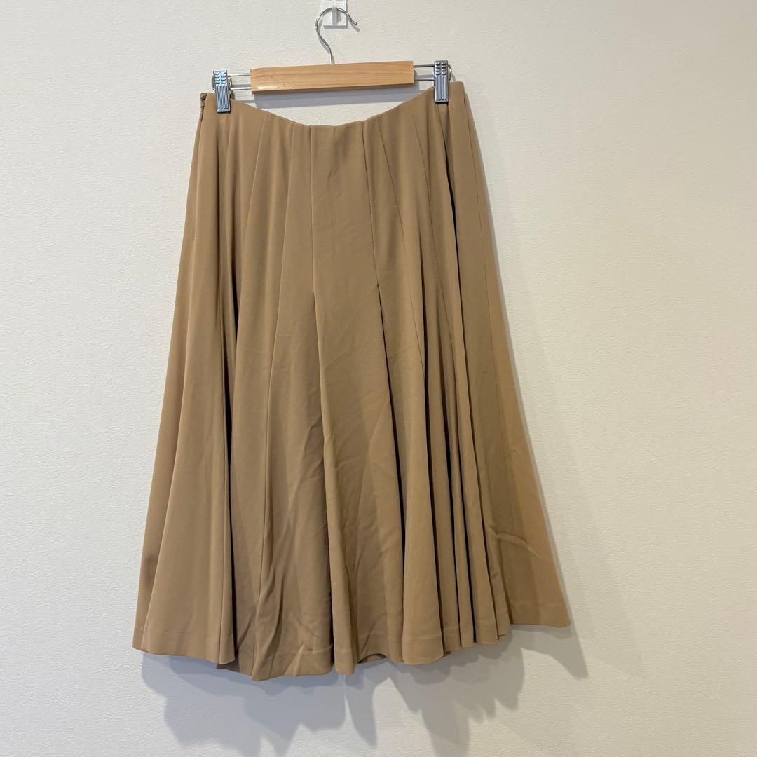 ハナイアンドコー　フレア スカート ひざ丈 ベージュ 10 M 上品 きれいめ 4