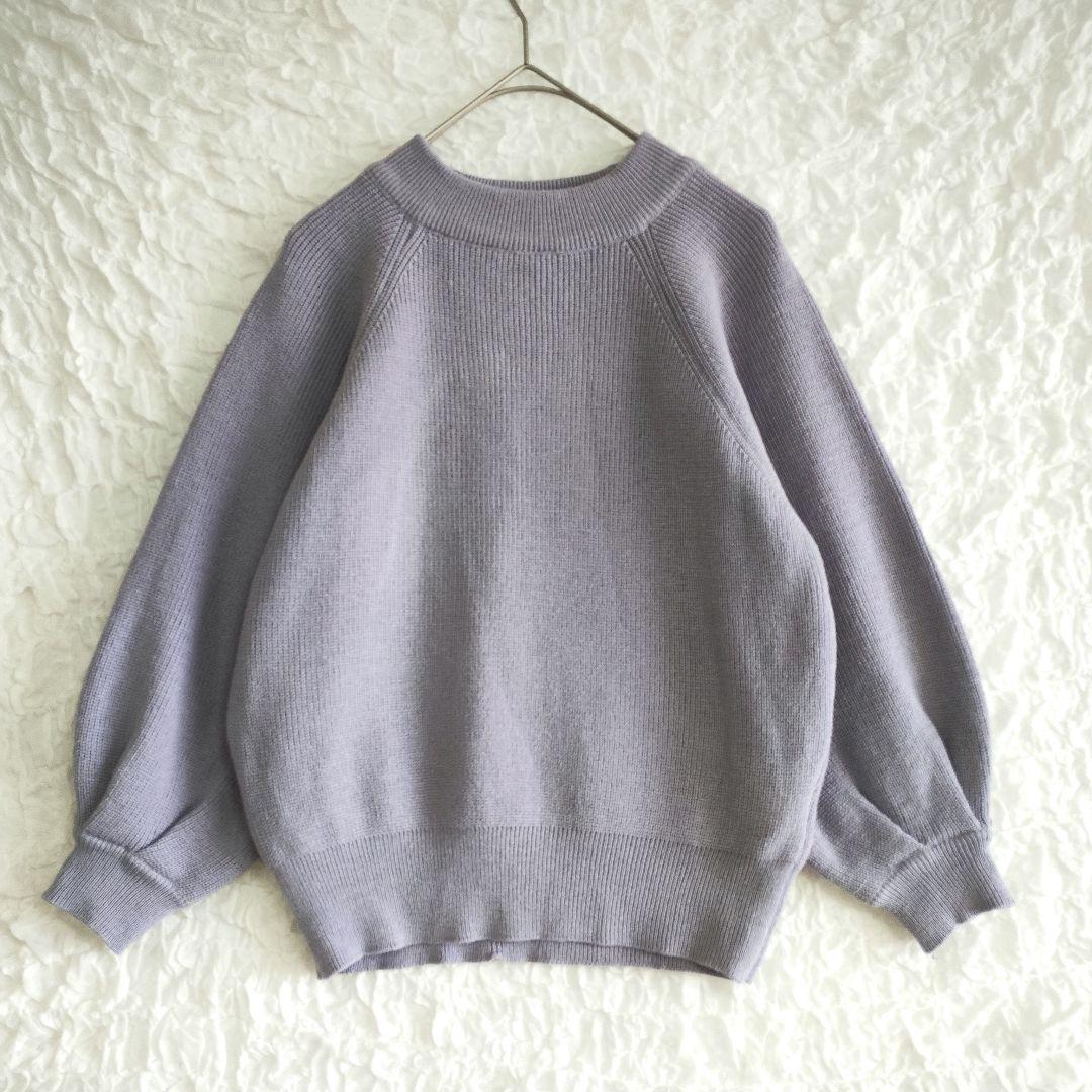 GRL グレイル ラベンダー ニットセーター 5部袖 L カジュアル オフィス
