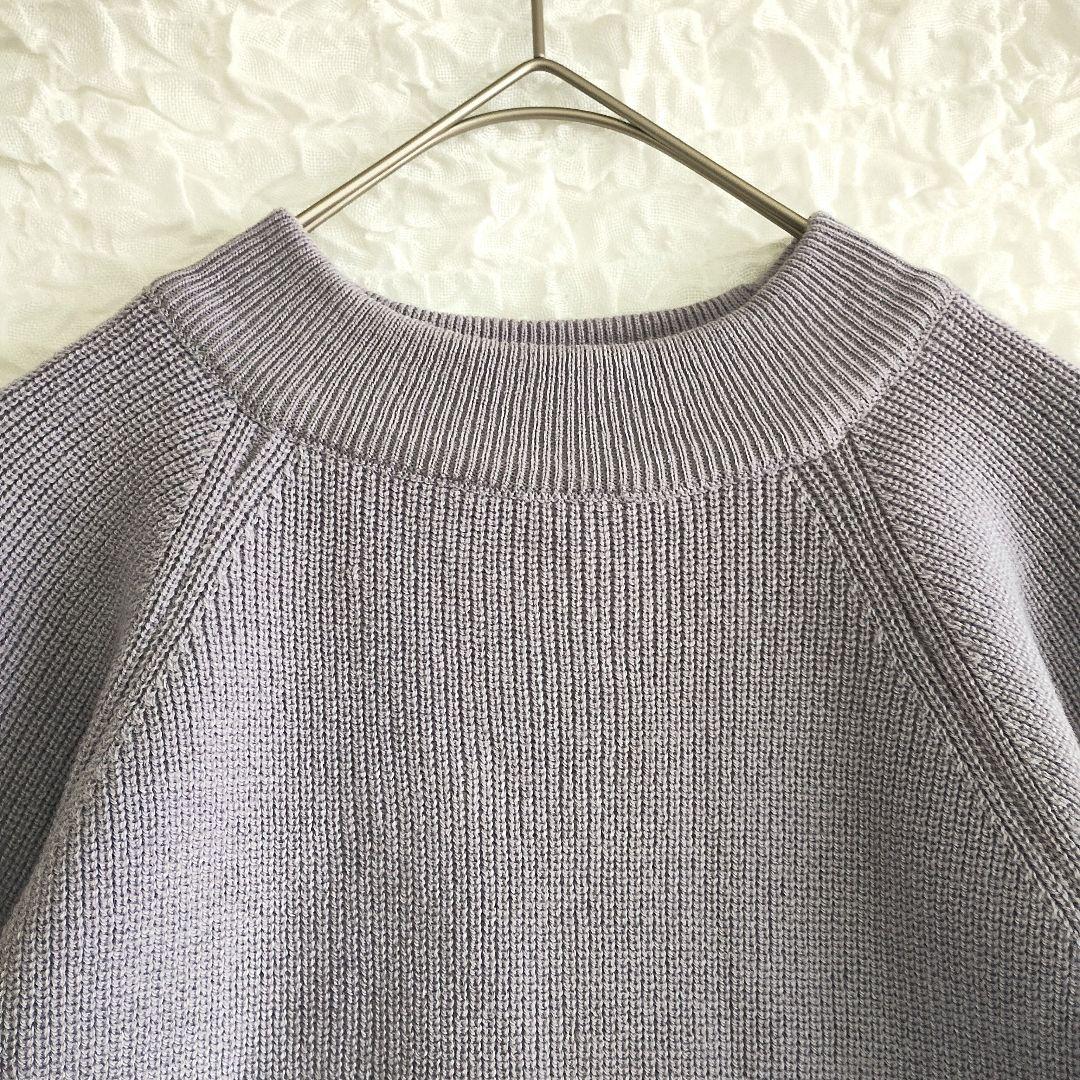 GRL グレイル ラベンダー ニットセーター 5部袖 L カジュアル オフィス 2