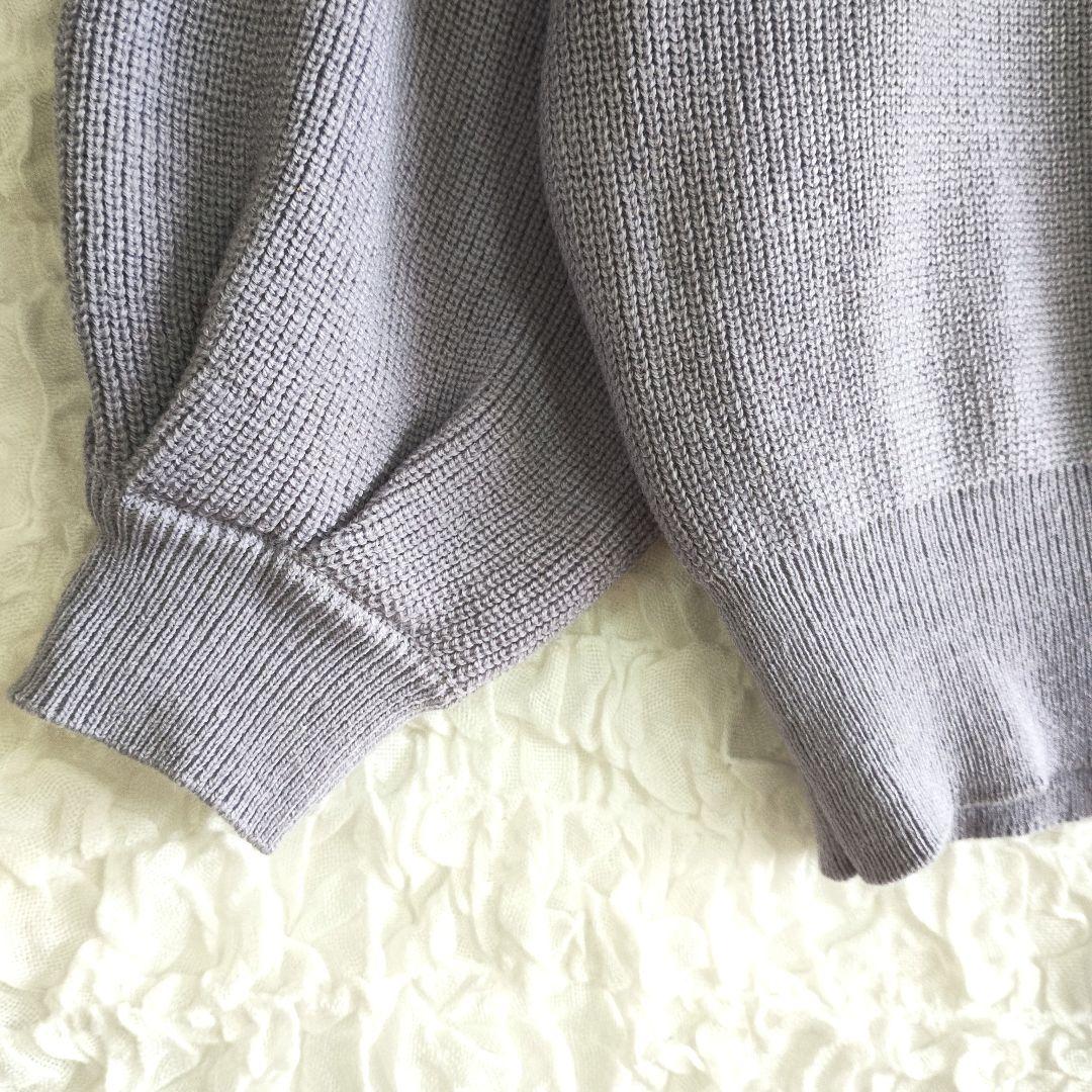 GRL グレイル ラベンダー ニットセーター 5部袖 L カジュアル オフィス 3