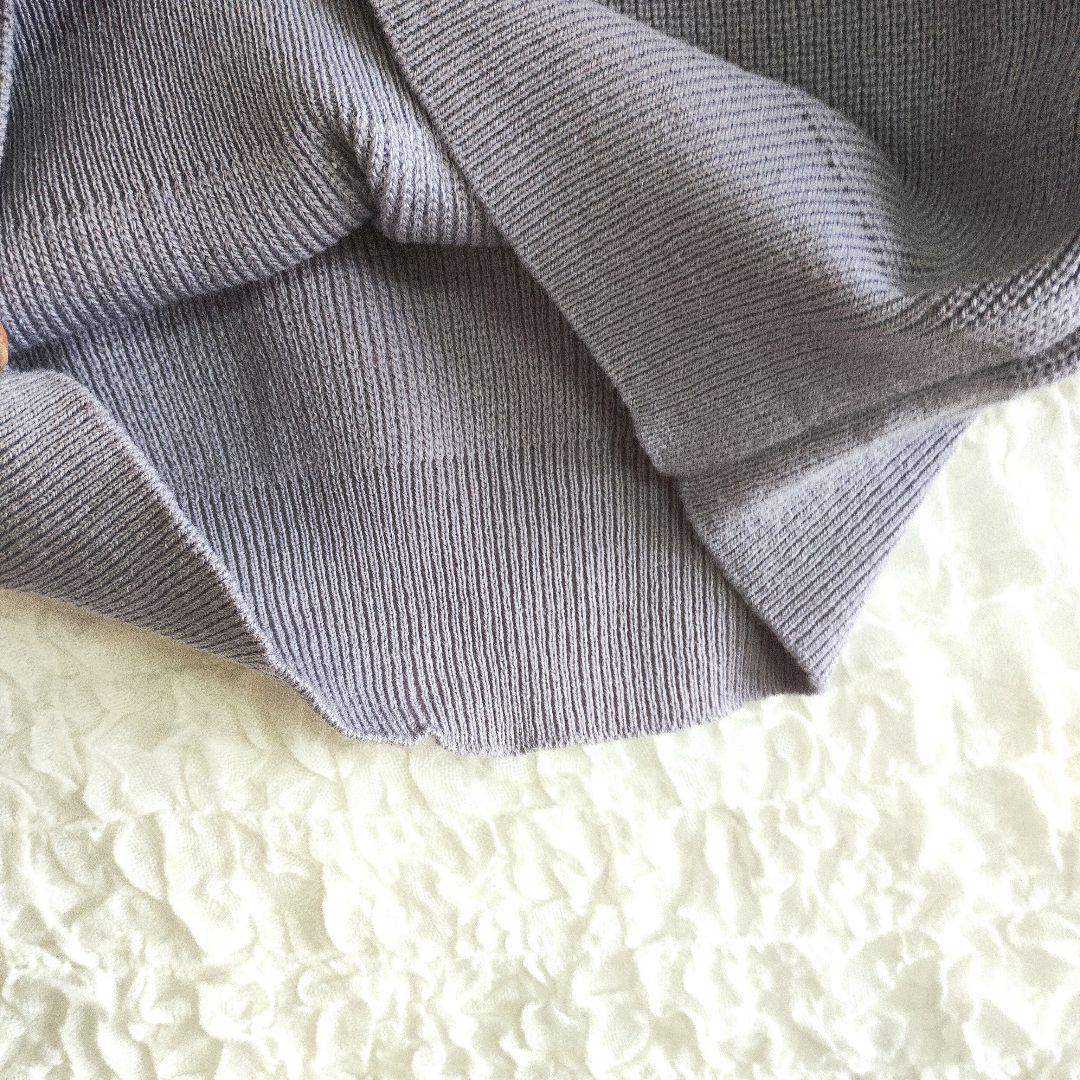 GRL グレイル ラベンダー ニットセーター 5部袖 L カジュアル オフィス 4