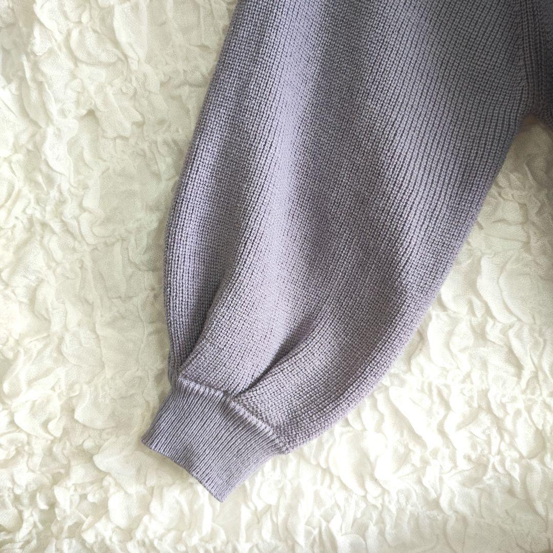 GRL グレイル ラベンダー ニットセーター 5部袖 L カジュアル オフィス 5