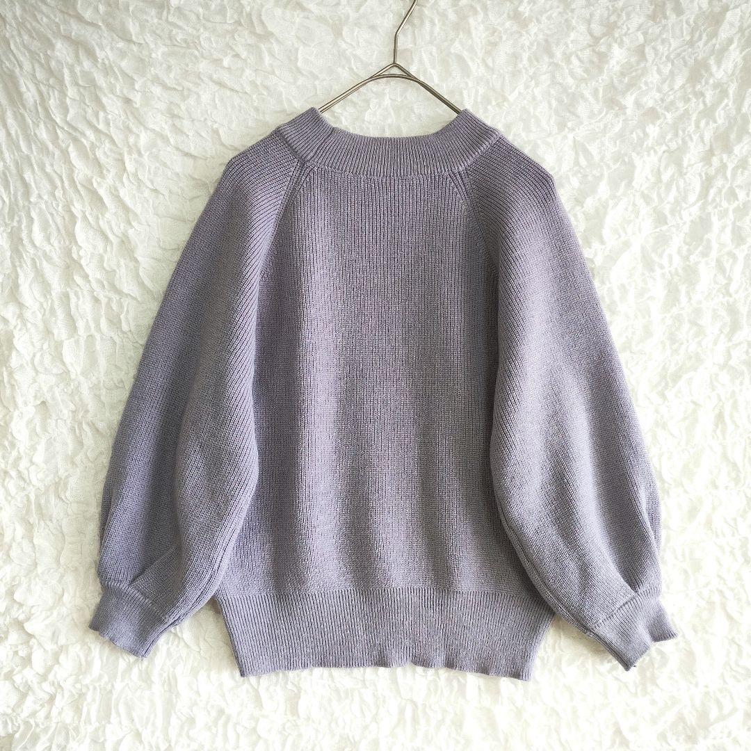 GRL グレイル ラベンダー ニットセーター 5部袖 L カジュアル オフィス 6