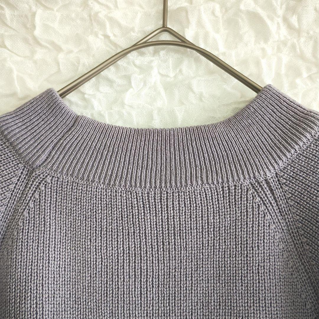 GRL グレイル ラベンダー ニットセーター 5部袖 L カジュアル オフィス 7