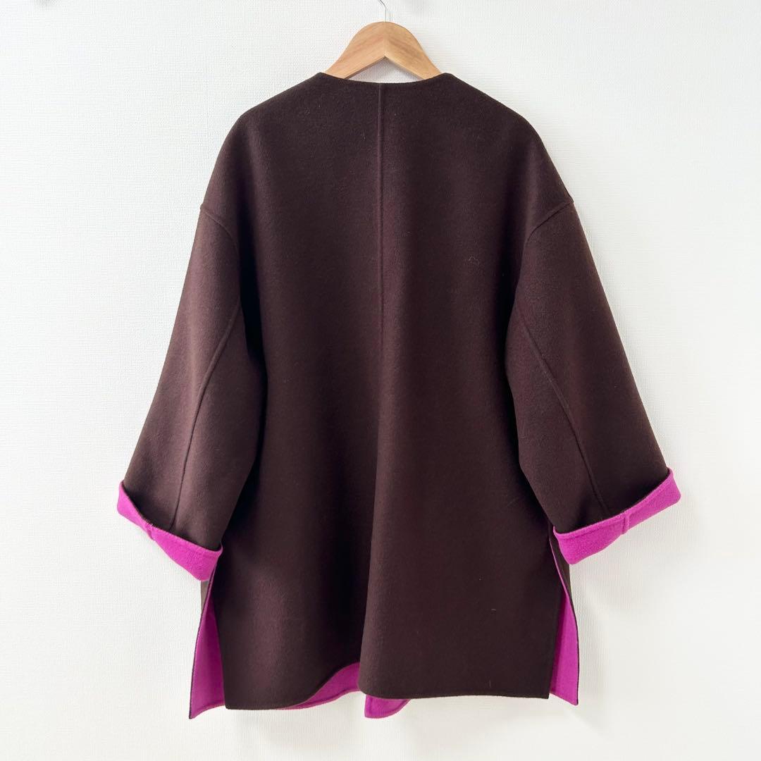美品✨ユナイテッドアローズ　UBCB リバー バイカラーコート　ピンク×ブラウン 2