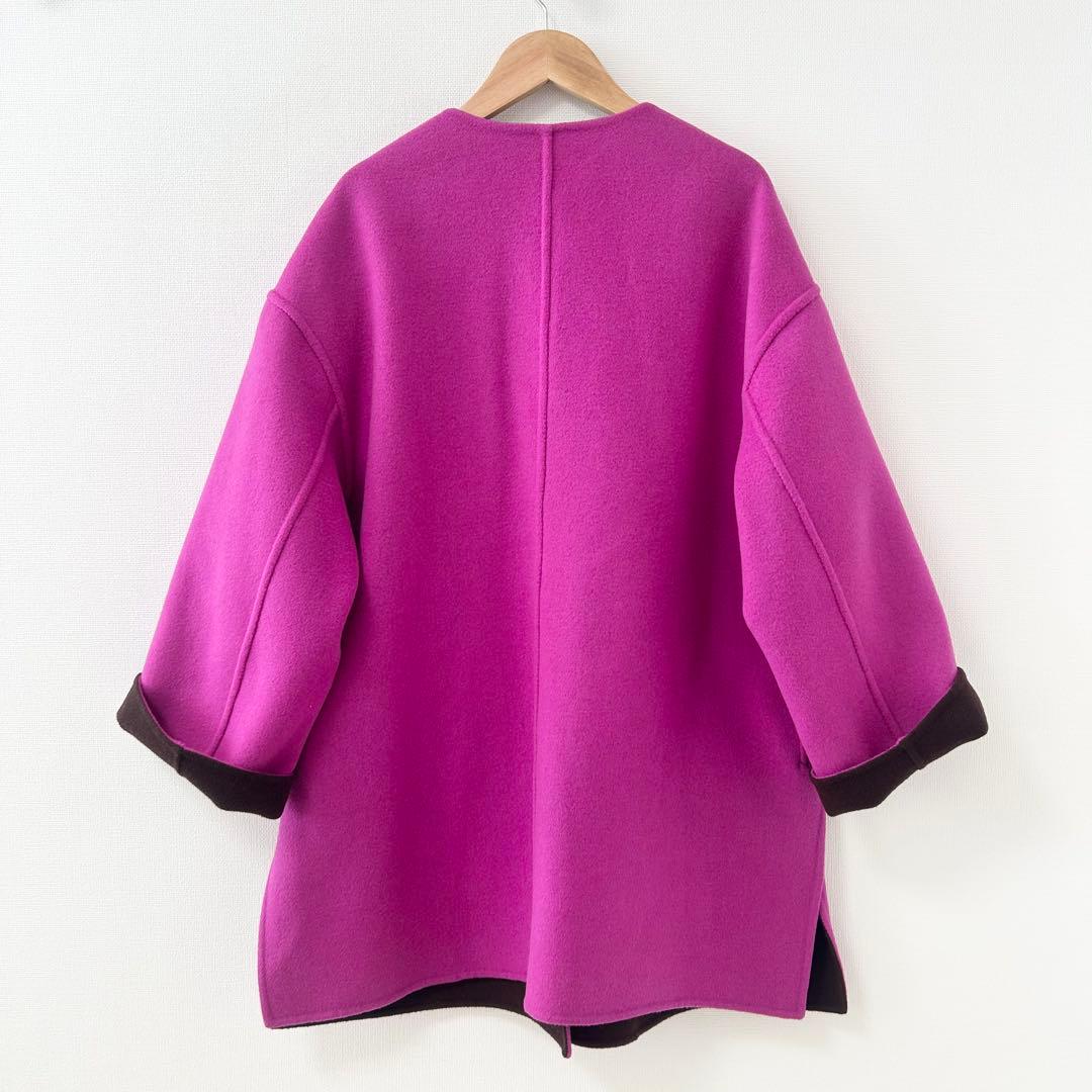 美品✨ユナイテッドアローズ　UBCB リバー バイカラーコート　ピンク×ブラウン 4