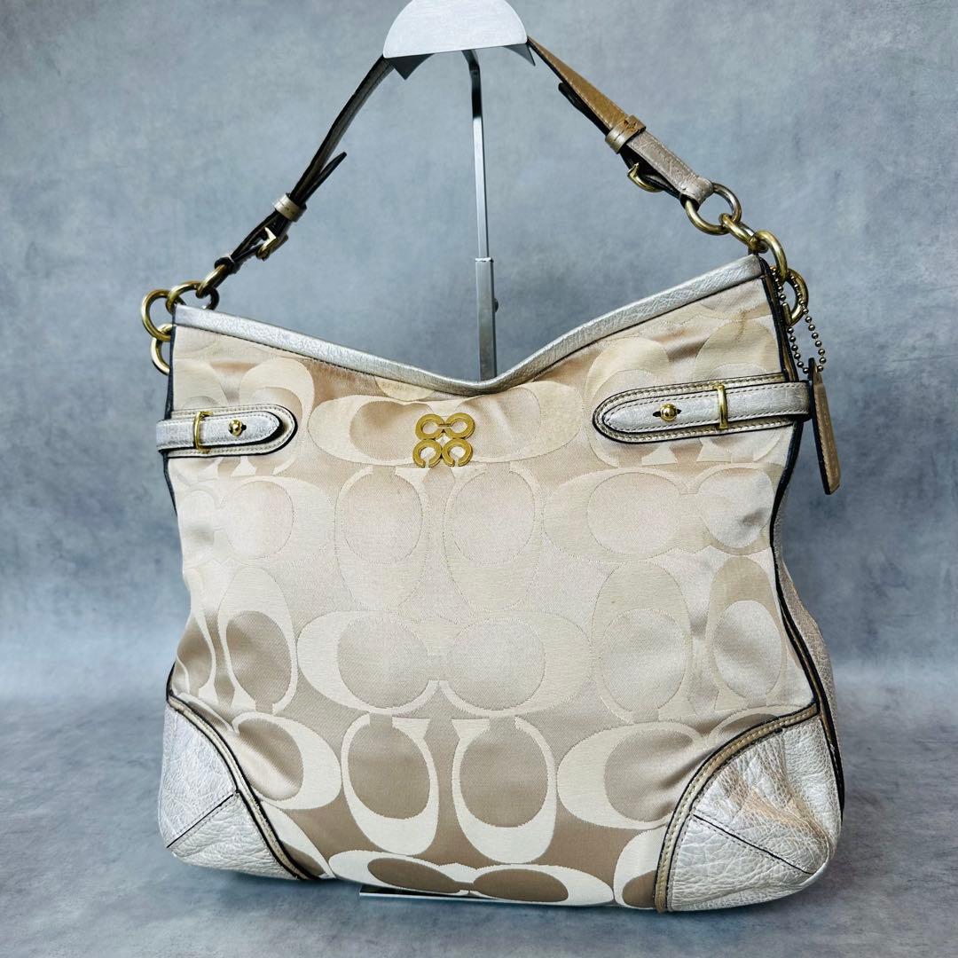COACH Colette Signature Satin Hobo Bag