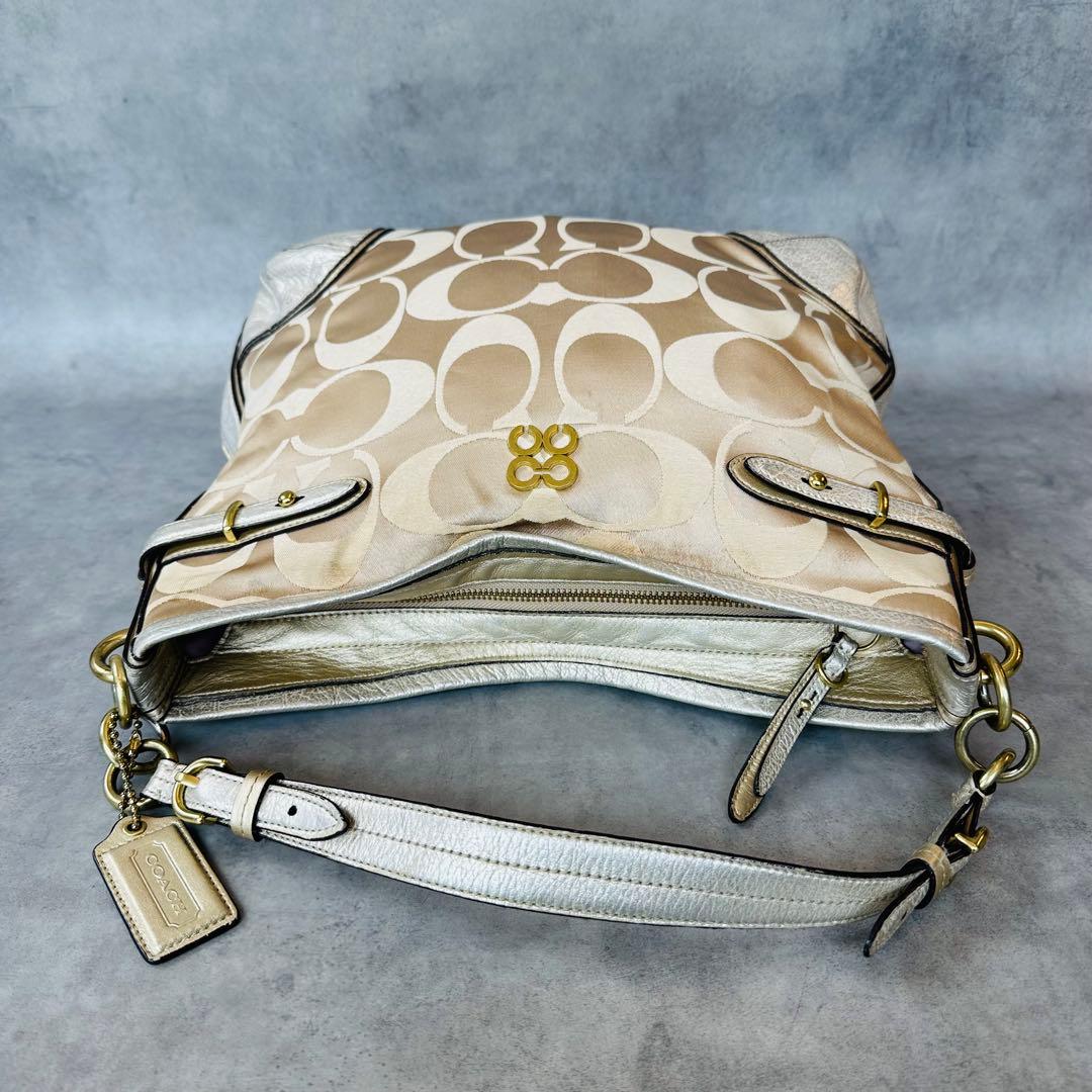 COACH Colette Signature Satin Hobo Bag 6
