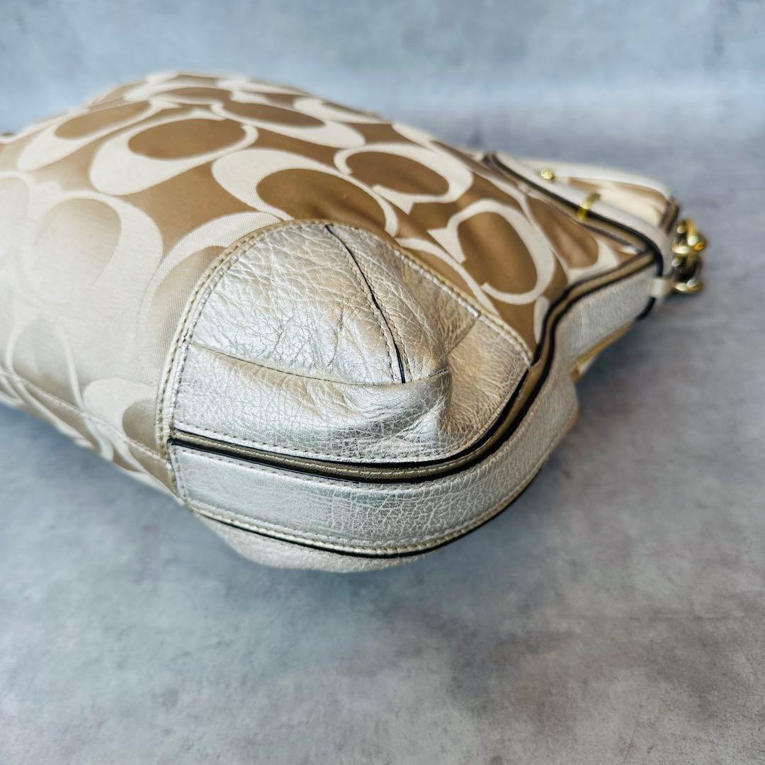 COACH Colette Signature Satin Hobo Bag 9