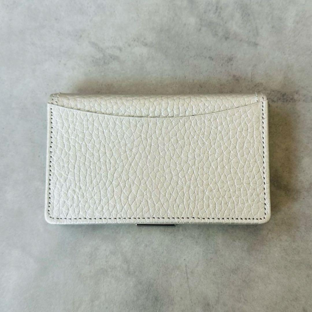 WAKO 名刺入れ　カードケース　メタルロゴ　レザー　シルバー 2