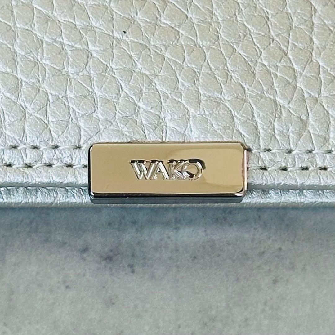 WAKO 名刺入れ　カードケース　メタルロゴ　レザー　シルバー 12