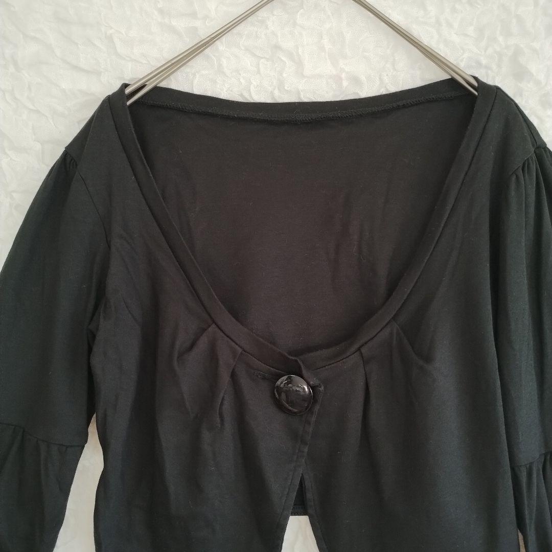 ペイトンプレイス ブラック 五分袖 ボレロ 可愛い ボタン カジュアル オフィス 2